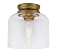 Plafonnier lampe salon lumière E27 acier laiton verre clair couloir lumière