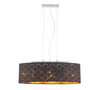 Plafonnier Lampe Salon suspendue noir or Salon Suspension, 3 flammes, métal textile, 3x LED 7W 806Lm 2700K, LxlxH 65x25x140 cm