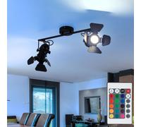 Plafonnier LED Film Spot Plafonnier orientable à intensité variable avec télécommande, changement de couleur RGB 2x 4,8W 2x 420 lm blanc chaud, L 54 cm