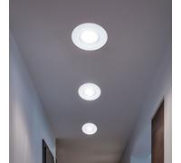 Lampe à encastrer spots de plafond spot de plafond luminaire en saillie salon, rond blanc, 1x LED 3,6W 230Lm 3300K, DxH 7x1,2, Globo 12314-3, lot de 3