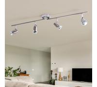 Plafonnier Lampe Spot Mobile Lumière pour Salle à Manger Argent Couloir 4 Feux