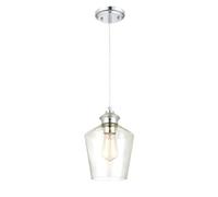 Plafonnier Lampe suspendue Chrome Verre Clair 1 Ampoule E27 60 W Westinghouse