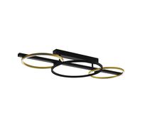 Plafonnier LANACERA LED 2X12,5W en acier et aluminium noir et or 965x400x155mm