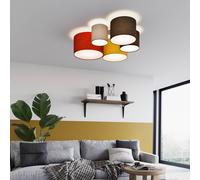 Plafonnier Laurenz Lindby, dimmable, multicolore, Salon / Salle à manger, Textile / Tissu / Soie, Moderne, Plafonnier Tissu