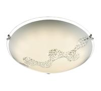 Plafonnier LED 18 watts lampe d'étude à motif de cristal de verre blanc Globo 48258-18