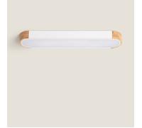 Ledkia Plafonnier LED bois et métal - Blanc