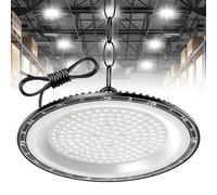 Plafonnier LED 200W pour atelier Lampe d'atelier 6500K Blanc froid Spot de plafond | IP65 Étanche Lampe d'atelier UFO Éclairage de hall Spot de hall Lampe industrielle