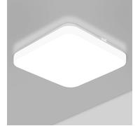 Plafonnier LED 24W Équivalent 100W, 2400LM Blanc Froid 5000K, Carré 23 x 23cm, Luminaire Plafonnier Applicable à Salon, Chambre, C