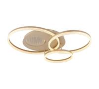 Plafonnier LED, lampe de salon, 3 anneaux, beige, effet 3D, L 78 cm