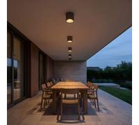 Plafonnier Led 3000k Cosmos, aluminium et verre, gris