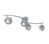 Plafonnier LED 4 flammes luminaire de salon plafonnier barre spot, spot orientable, métal gris antique, 4x5W 4x 345lm blanc chaud, LxH 68 x 16 cm