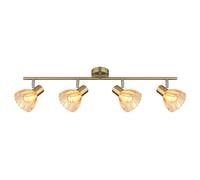 Plafonnier LED 4 flammes Plafonnier noir laiton Lampe de salon Lampe de chambre à coucher, métal verre, 4x 5W 4x 470lm blanc chaud, LxlxH 70x13x19 cm