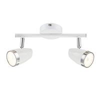 Plafonnier LED 8 watts lampe de salon mobile métal blanc anneau chromé Globo 56109-2