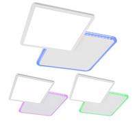 Plafonnier LED à changement de couleur plafonnier rectangulaire dimmable avec télécommande plafonnier RGB, CCT, rétro-éclairage, pivotant, 22W 1200Lm, LxlxH 45,3x45,3x7,5 cm