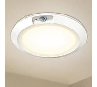 Plafonnier LED à détecteur de mouvement pour intérieur et extérieur, salle de bain, porche, sans fil, fonctionne à piles pour couloir, garage, chambre à coucher, placard, garde-manger, buanderie