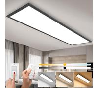 Plafonnier LED à Intensité Variable 100x25 cm, 28 W Plafonnier avec Fonction Mémoire Rétro-éclairage, Haute Luminosité 2700K-6500K Lampe à Panneau Lumineux pour Cuisine Garage Salon Entreprise Bureau
