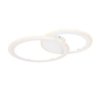Plafonnier LED à intensité variable, design en anneau, lampe à lumière du jour, télécommande, blanc