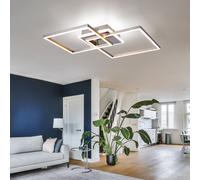 Plafonnier LED ALU spot blanc opale salon éclairage design plafonnier angulaire 30 watt 1300 lumen blanc chaud 47x43,5x7,5cm