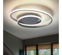 Plafonnier LED anneau dimmable design salon lampe de couloir titane réalité lumières R62911187