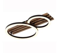 Lampe De Plafond Design LED En Bois Noir Ronds L 48 Cm
