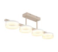 Plafonnier LED anneaux sable Lampe design salle à manger lampe de salon, métal, 24W 1600Lm blanc chaud, LxLxH 67x13x19,5 cm