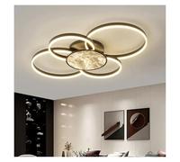 Plafonnier LED annulaire en Acrylique avec télécommande et intensité Variable pour Salon, Chambre, décoration intérieure, luminaire Cloud Mist Sha (Noir, Chaud)