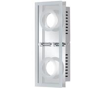 Plafonnier LED applique de salon spot en verre argent 2 flammes WOFI 7475.02.01.0000