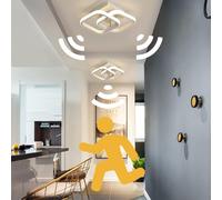 Plafonnier LED - Applique murale carrée - Éclairage intérieur - Avec détecteur de mouvement - 24 x 24 cm - Blanc