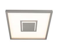 Plafonnier LED argent Lampe de salon carrée Plafonnier rétro-éclairé, rétro-éclairage, 22W 3000Lm blanc chaud, LxLxH 42,3x42,3x3,9 cm
