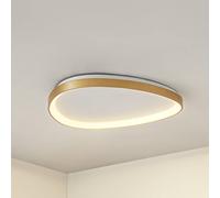Plafonnier LED Asken Lucande, dimmable, doré, Salon / Salle à manger, Aluminium, Moderne, Plafonnier LED