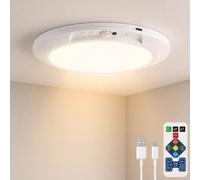 Plafonnier LED avec détecteur de mouvement, sans fil, fonctionne sur batterie, pour salle de bain, escaliers, garage, 3 températures de couleur 1PC