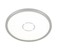 Plafonnier LED avec éclairage de fond Plafonnier argenté Lampe de salon ronde Lampe de couloir plate, 12W 1400lm blanc neutre, DxH 19 x 2,8 cm