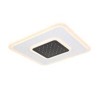 Plafonnier LED avec télécommande Plafonnier à intensité variable Chambre à coucher effet étoilé blanc, veilleuse fonction mémoire, 1x 47W 2157Lm 2700-6000K, LxlxH 46x46x5,5