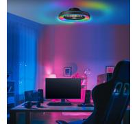 Plafonnier LED avec ventilateur, 48,5 cm, RGB numérique, CCT, intensité lumineuse variable