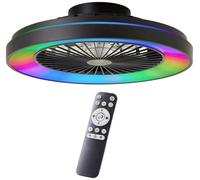 Brilliant Plafonnier à LED avec ventilateur, 48,5 cm - noir, métal & plastique, technologie RGB & CCT, intensité lumineuse variable, télécommande incluse