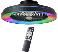 Brilliant Plafonnier à LED avec ventilateur, 48,5 cm - noir, métal & plastique, technologie RGB & CCT, intensité lumineuse variable, télécommande incluse