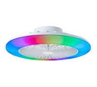 Brilliant Plafonnier LED Salerno G60020/05 avec ventilateur 40W dimmable télécommande RVB blanc