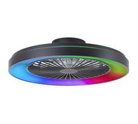 Plafonnier LED avec ventilateur MAZZARO XXL noir plastique DIA. 58cm