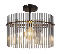 Plafonnier LED barres de verre fumé Lampe de salon Plafonnier ovale Lampe de chambre, 4W 320lm blanc chaud, LxLxH40x22x34 cm