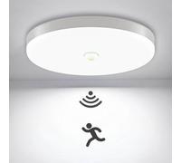 Plafonnier LED blanc froid 18 W avec détecteur de mouvement, forme ronde