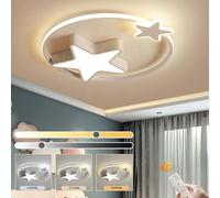 Plafonnier LED Blanc | Lampe Pour Enfants Ronde Moderne | Star Starry Sky Enfants Lumière | Ø55cm 48W | Dimmable Avec Télécommande 2700K-6500K | Chambre D'Enfants Garçons Filles Plafonnier Chambre