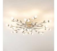 Plafonnier LED Bolonia Lindby, bronze, Salon / Salle à manger, Métal, Maison de campagne / Rustique, Plafonnier LED