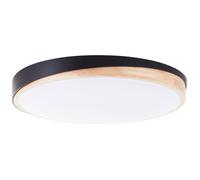 Plafonnier LED - Brilliant - BAARLO - 50x8cm - LED intégrée 36W - noir mat et bois