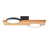 Plafonnier LED - BRILLIANT - Cheesy - 40x25cm - Noir Mat - Bois FSC - 14W