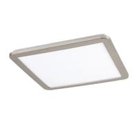 Plafonnier LED carré 40 cm 24W IP44 chromé Rabalux