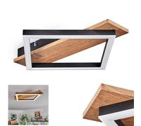 Plafonnier LED Cascada, plafonnier moderne en métal/MDF/plastique noir/imitation bois/blanc, 1 flamme, 12 watts, 1350 lumens, 3000 Kelvin
