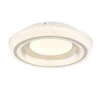 Plafonnier LED CCT lampe en cristal blanc rond lampe lumière du jour cristaux, métal, 36W 2600Lm blanc chaud-froid, D 40 cm