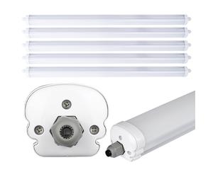 Plafonnier LED chambre étanche lumière chambre étanche Lampe de garage LED Tube LED, branchement en série, protégé contre les jets d'eau, 1x LED 36W 4320lm blanc neutre, L 120 cm, lot de 5