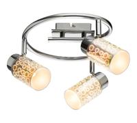 Plafonnier LED cocarde Spot en verre effet 3D mobile salon lampe chromée Globo 56124-3