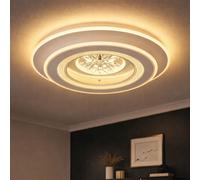 Plafonnier LED Cristaux Plafonnier avec télécommande Lumière du jour dimmable, CCT Timer, 36W 1750Lm blanc chaud froid, D 46 cm